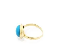 JEWELRY ノンブランドジュエリー デザイン リング 指輪 K18 ゴールド ターコイズ 12号 【460】2143700189014
