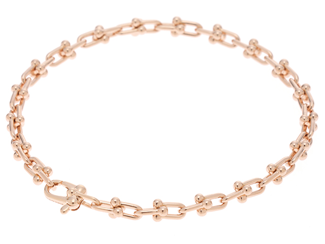 【美品/フルセット】ティファニー マイクロリンクリング K18PG 10号 ティファニー ハードウェア リンク リング ローズゴールド