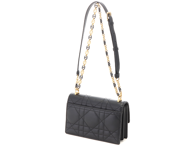 ディオール　ショルダー　クラッチ　ゴールド金具　カーフレザー　ブラック ディオール ショルダー クラッチ ゴールド金具 カーフレザー ブラック