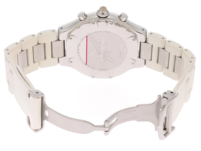 Cartier カルティエ クロノスカフ 240603 ホワイト レディース クォーツ SS ラバー 【436】 2143700189403