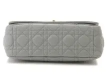Dior ディオール カナージュ カロ ショルダーバッグ ミディアム グレー レザー M9242UWHC【207】2143700190140