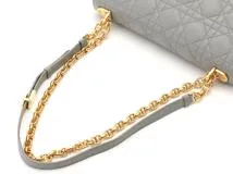 Dior ディオール カナージュ カロ ショルダーバッグ ミディアム グレー レザー M9242UWHC【207】2143700190140
