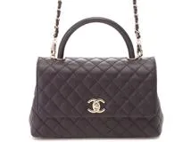CHANEL ダークブラウン ハンドバッグ 入手困難☆永遠の憧れ♪】CHANEL ココハンドル 24cm ブラウン (CHANEL