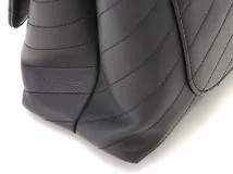 CHANEL シャネル Vステッチ トップハンドルフラップバッグ A57147 ブラック/GP レザー 【460】2143700191284