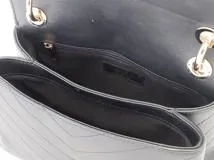 CHANEL シャネル Vステッチ トップハンドルフラップバッグ A57147 ブラック/GP レザー 【460】2143700191284