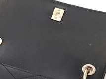 CHANEL シャネル Vステッチ トップハンドルフラップバッグ A57147 ブラック/GP レザー 【460】2143700191284