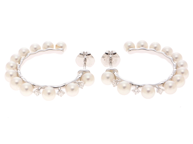 TASAKI　タサキ　ピアス　K18ホワイトゴールド　ダイヤモンド　パール　8.0g　【432】2143700192694