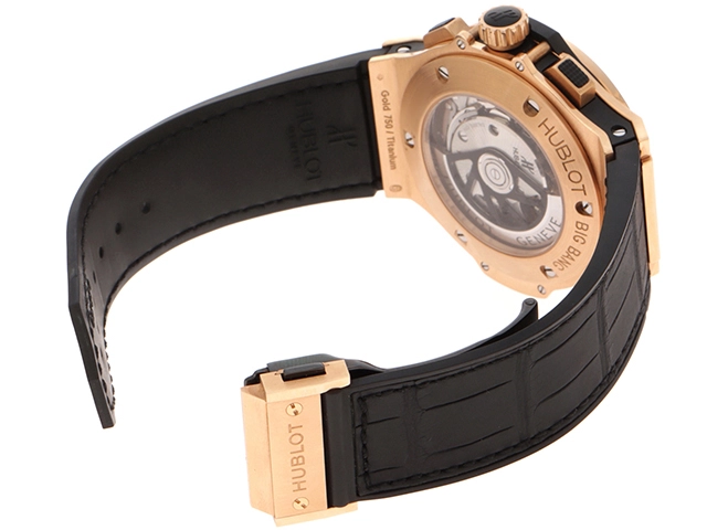 HUBLOT ウブロ 腕時計 ビッグ・バン アエロバン 311.PX.1180.GR.1704 K18ピンクゴールド/アリゲーターベルト ダイヤモンドベゼル スケルトン文字盤 自動巻き 2009年並行品【472】SJ