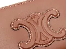 CELINE　セリーヌ　ラウンド長財布　キュイルトリオンフ　ラージジップウォレット　タン　カーフスキン【433】2143700196739