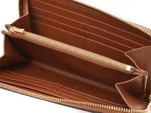 CELINE　セリーヌ　ラウンド長財布　キュイルトリオンフ　ラージジップウォレット　タン　カーフスキン【433】2143700196739