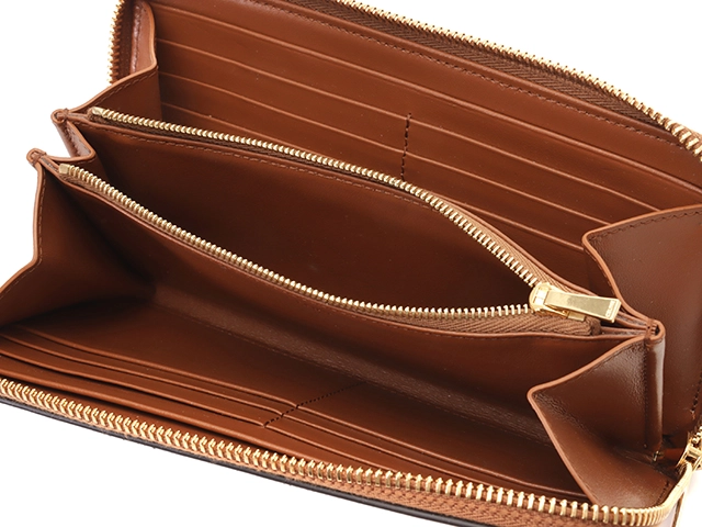 CELINE　セリーヌ　ラウンド長財布　キュイルトリオンフ　ラージジップウォレット　タン　カーフスキン【433】2143700196739