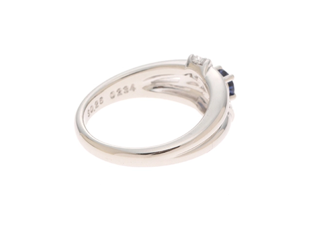 POLA ポーラ リング 11号 プラチナ900 サファイア0.26/ダイヤモンド0.18カラット 重さ約8.0g【472】SJ