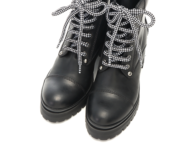 MIUMIU ミュウミュウ レースアップショートブーツ レディース36ハーフ