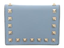 VALENTINO ヴァレンティノ　ロックスタッズ　 スモールウォレット　ライトブルー　レザー　【436】　2143700197637