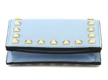VALENTINO ヴァレンティノ　ロックスタッズ　 スモールウォレット　ライトブルー　レザー　【436】　2143700197637