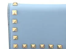 VALENTINO ヴァレンティノ　ロックスタッズ　 スモールウォレット　ライトブルー　レザー　【436】　2143700197637