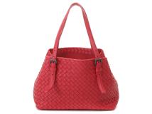 BOTTEGA VENETA　ボッテガヴェネタ　イントレチャート　レッド　レザー　トートバッグ【207】2143700198184