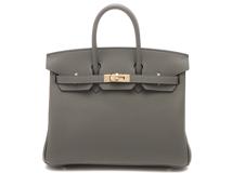 HERMES　エルメス　バーキン25　グリメイヤー　シャンパンゴールド金具　トゴ　W刻印【432】2143700198603