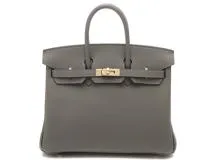 HERMES　エルメス　バーキン25　グリメイヤー　シャンパンゴールド金具　トゴ　W刻印【432】2143700198603