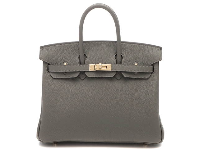 HERMES　エルメス　バーキン25　グリメイヤー　シャンパンゴールド金具　トゴ　W刻印【432】2143700198603
