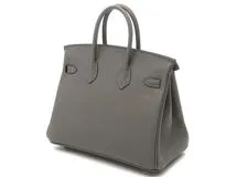 HERMES　エルメス　バーキン25　グリメイヤー　シャンパンゴールド金具　トゴ　W刻印【432】2143700198603