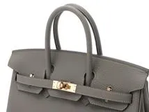HERMES　エルメス　バーキン25　グリメイヤー　シャンパンゴールド金具　トゴ　W刻印【432】2143700198603
