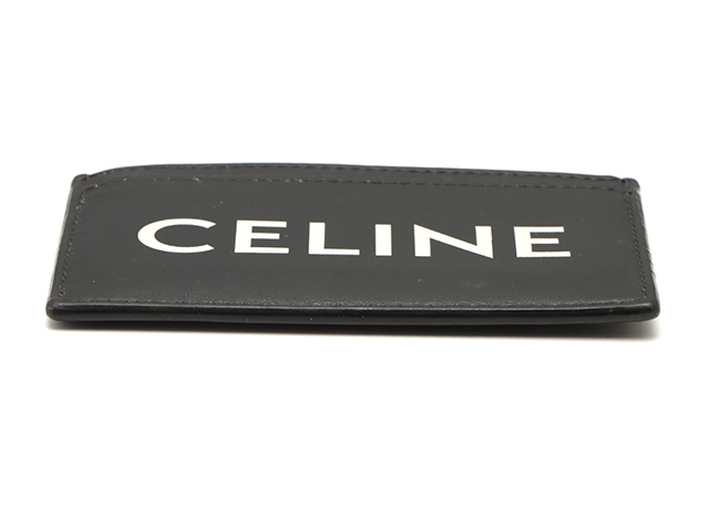 CELINE　セリーヌ　ロゴプリント　カードケース　ブラック　レザー　2143700198719【432】