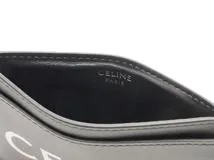 CELINE　セリーヌ　ロゴプリント　カードケース　ブラック　レザー　2143700198719【432】