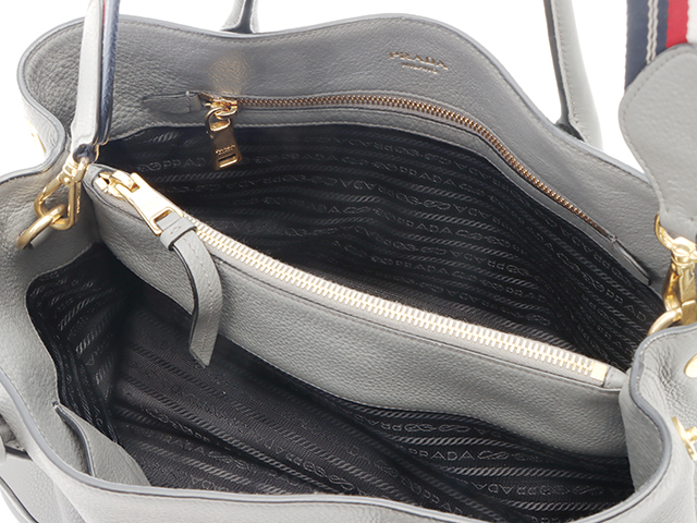PRADA プラダ 2WAYバッグ グレー レザー 1BA579 2143700198771