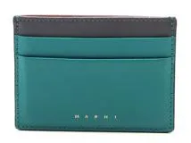 MARNI マルニ カードケース ターコイズ グレー ボルドー レザー