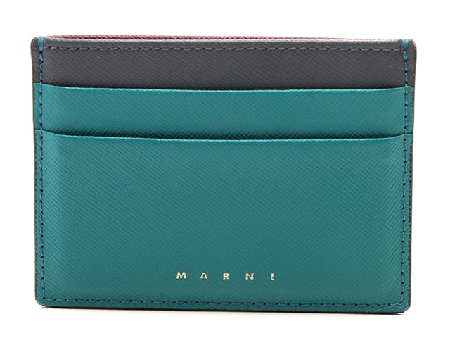 今話題のアイテムを MARNI レザー ボルドー グレー ターコイズ カードケース マルニ 小物