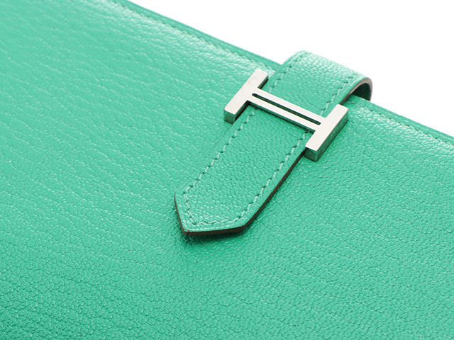 HERMES エルメス ベアンスフレ 長財布 ミント SV シルバー金具 HERMES エルメス ベアンスフレ 長財布 ミント SV シルバー金具