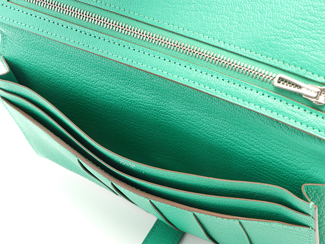 HERMES エルメス ベアンスフレ 長財布 ミント SV シルバー金具 HERMES エルメス ベアンスフレ 長財布 ミント SV シルバー金具