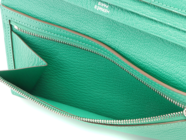 HERMES エルメス ベアンスフレ 長財布 ミント SV シルバー金具 HERMES エルメス ベアンスフレ 長財布 ミント SV シルバー金具