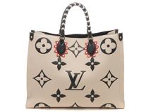 LOUIS VUITTON　ルイヴィトン　LVクラフティ2020　トートバッグ　オンザゴーGM 　バイカラーモノグラム・アンプラント　クレーム・ブラック　Ｍ45372　RFIDタグ【472】HA