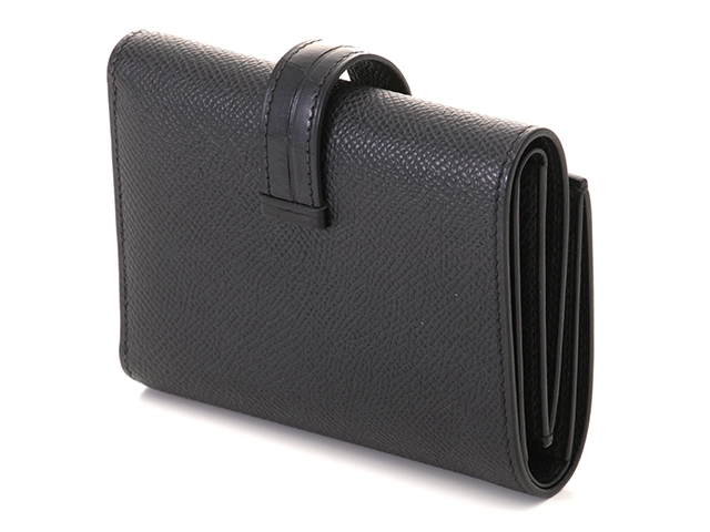 HERMES　エルメス　小物　三つ折り財布　ベアン　コンビネタッチ　ブラック・SV金具　ヴォーエプソン・アリゲーター　D刻印・2019年頃製造　箱付き　【472】HA