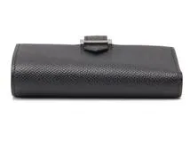 HERMES　エルメス　小物　三つ折り財布　ベアン　コンビネタッチ　ブラック・SV金具　ヴォーエプソン・アリゲーター　D刻印・2019年頃製造　箱付き　【472】HA