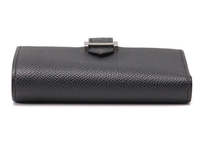 HERMES　エルメス　小物　三つ折り財布　ベアン　コンビネタッチ　ブラック・SV金具　ヴォーエプソン・アリゲーター　D刻印・2019年頃製造　箱付き　【472】HA