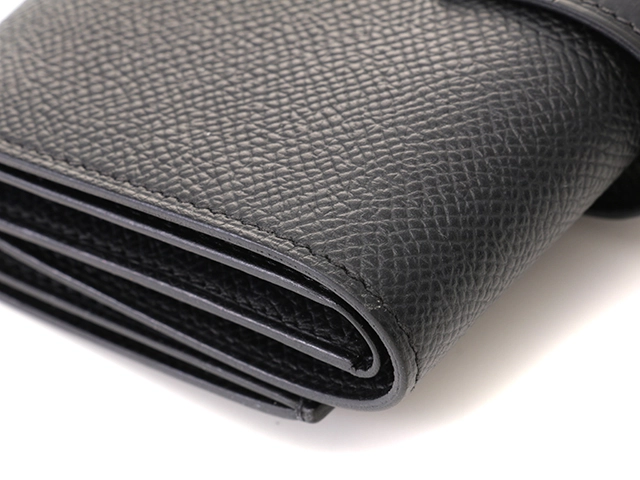 HERMES　エルメス　小物　三つ折り財布　ベアン　コンビネタッチ　ブラック・SV金具　ヴォーエプソン・アリゲーター　D刻印・2019年頃製造　箱付き　【472】HA