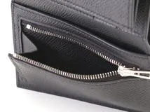 HERMES　エルメス　小物　三つ折り財布　ベアン　コンビネタッチ　ブラック・SV金具　ヴォーエプソン・アリゲーター　D刻印・2019年頃製造　箱付き　【472】HA