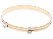 Cartier　カルティエ　2C　バングル　K18YG/WG ゴールド　ダイヤモンド　18.5g　2143700200993【432】