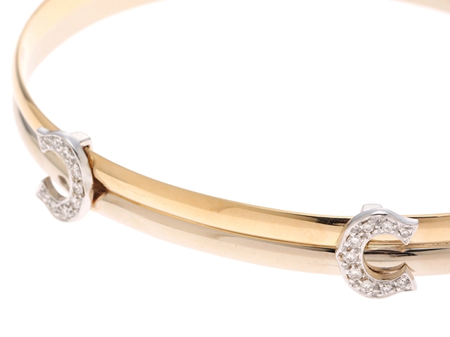 Cartier　カルティエ　2C　バングル　K18YG/WG ゴールド　ダイヤモンド　18.5g　2143700200993【432】