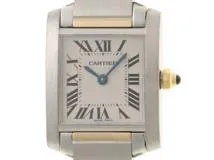 Cartier　カルティエ　タンクフランセーズSM　W51007Q4　ステンレス　ホワイト文字盤　女性用クオーツ時計【473】