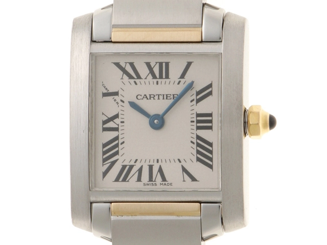 Cartier　カルティエ　タンクフランセーズSM　W51007Q4　ステンレス　ホワイト文字盤　女性用クオーツ時計【473】