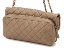 CHANEL　シャネル　CCクラウン　チェーンショルダー　ゴールド　GP金具　レザー　17番台【433】2143700201747