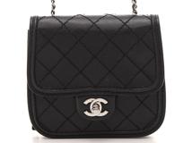 CHANEL　シャネル　チェーンショルダーバッグ　ワイルドステッチ　ブラック　シルバー金具　レザー　2143700201754【432】