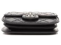 CHANEL　シャネル　チェーンショルダーバッグ　ワイルドステッチ　ブラック　シルバー金具　レザー　2143700201754【432】