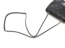 CHANEL　シャネル　チェーンショルダーバッグ　ワイルドステッチ　ブラック　シルバー金具　レザー　2143700201754【432】
