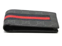 GUCCI グッチ　ニューウェブ GGスプリーム 二つお財布 ブラック PVC/レザー【434】2143700201785