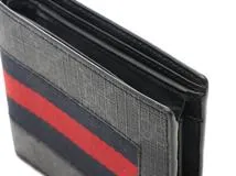 GUCCI グッチ　ニューウェブ GGスプリーム 二つお財布 ブラック PVC/レザー【434】2143700201785